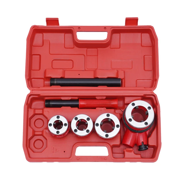 1/2'' -1-1/4'' BSPT Manual Ratchet Pipe Threading Threader Die Head Handle Set