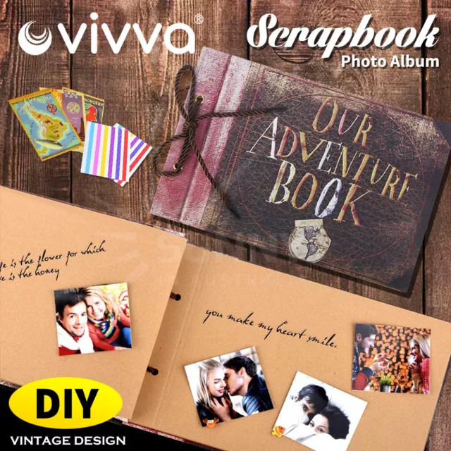 Anniversary Scrapbook DIY Photo Album Our Adventure Book Surprise Gift 80 Pages