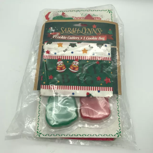 Vintage Lot of 4 Christmas Cookie Cutter Sets and a Sarah Lynn's Cookie Bag NOS