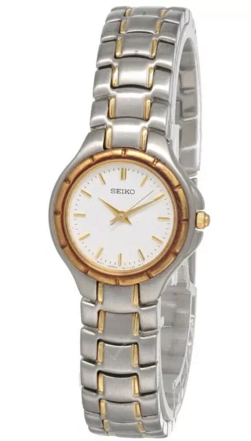 SEIKO Orologio da Donna Quadrante Bianco Bicolore Acciaio S SXGA60 -Esposizione Negozio