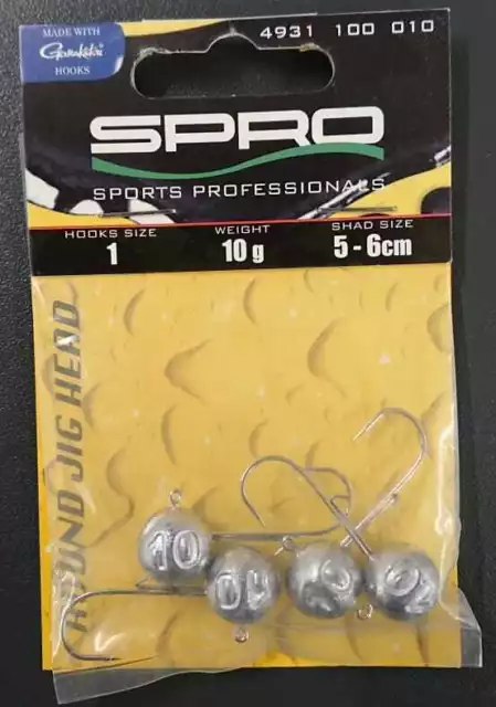 Spro Gamakatsu Round Jighead Jig 22 Gr. 1 10g Jigkopf Head Jigkopfhaken NEW OVP