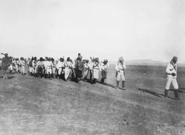 Troops Of The Ottoman Empire In Iraq 1915 Old Photo