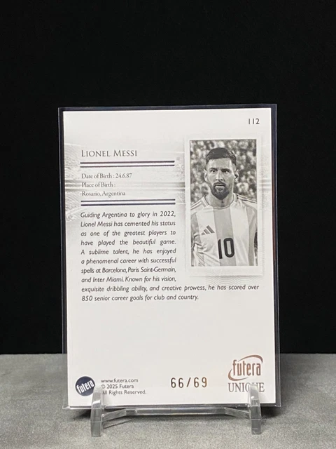 Carte à Collectionner Lionel Messi Futera Unique 2023 PSA 10 - /69 - Note Parfaite
