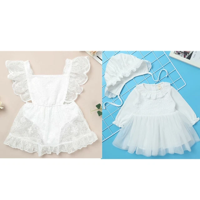 Baby Girls Romper Dress Summer Outfits Lace Birthday Baptism Christening Newborn