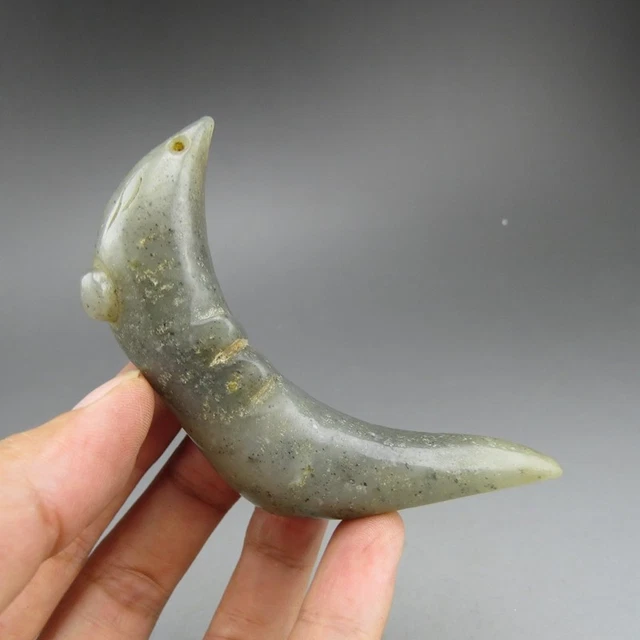 China, jade, pure manual carving, natural jade,The beast, pendant A368