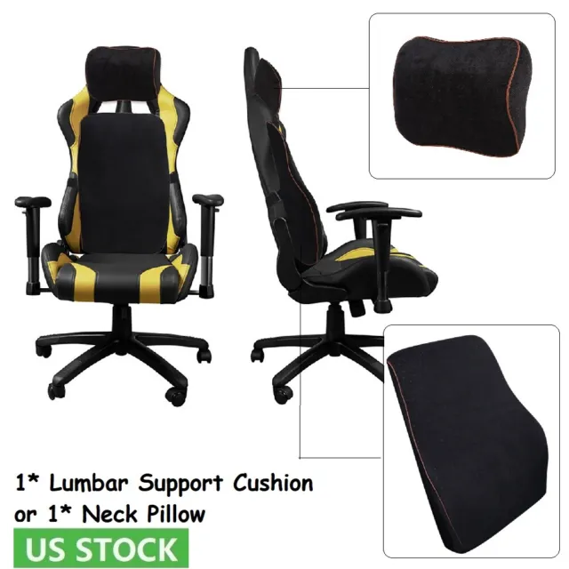 Memory FoamNeck Pillow Lumbar Back Support  Cushion Car Seat Office Home Chair