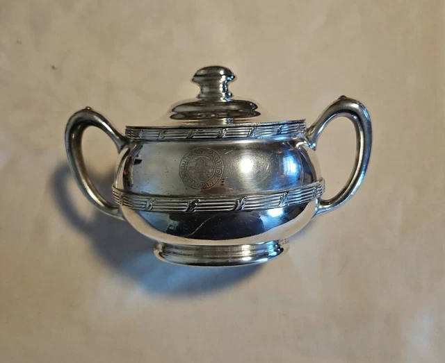 1915 SP Southern Pacific Dining Car Silver Sugar Bowl - Sunset Ogden Side Logo