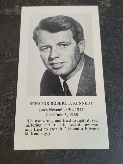 RARE 1968 SENATOR Robert F. Kennedy Memorial Catholic Prayer Card ️ £17 ...
