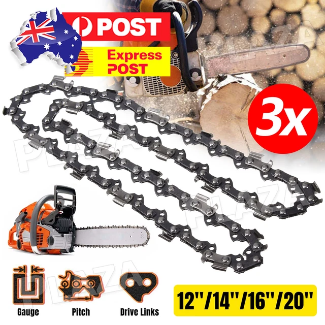 3PCS 12&/14''/16''/20''/22'' CHAINSAW Chain Blade Saw Replacement Semi