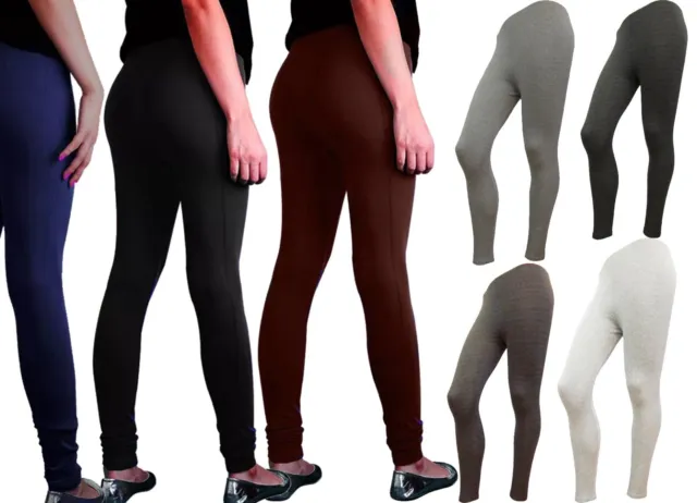 New Plus Size Women Ladies Black Leggings Look Full Length Cotton Pants Trouser