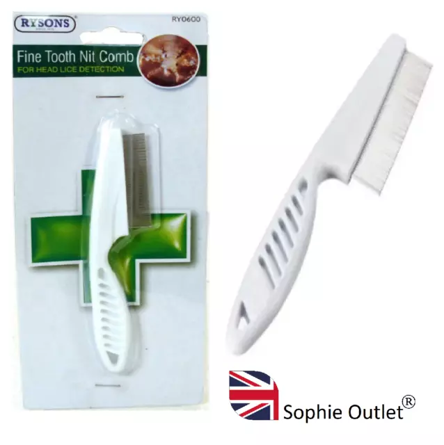FINE TOOTH NIT COMB Head Pet Fur Hair Lice Flea Egg Removal Metal Brush RY0600