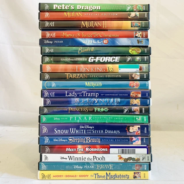 (20) All Walt Disney Pixar DVD Movie Lot, Animated Cartoon Family Kids Children