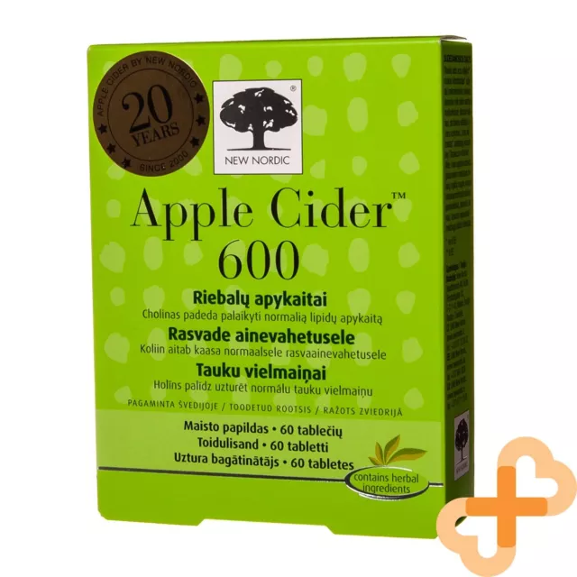 New Nordic Apple Cidre 600mg 60 Tablette Supplément Pour Gras Métabolisme