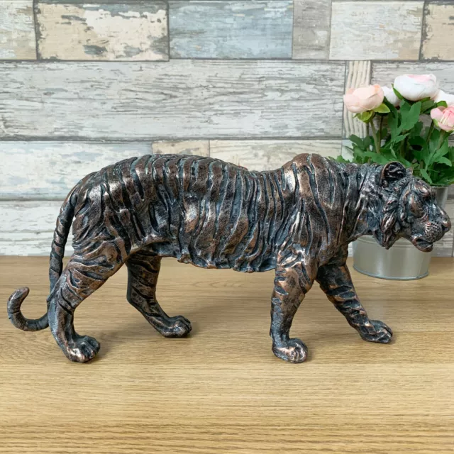 Bronze Bengal Tiger Ornament Resin Distressed Indian Animal Cat Sculpture Gift 3