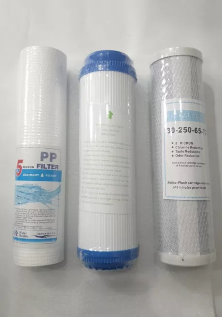 Reverse Osmosis RO Unit Filter Kit Set Inc. PP Sediment, Carbon Block CTO & GAC