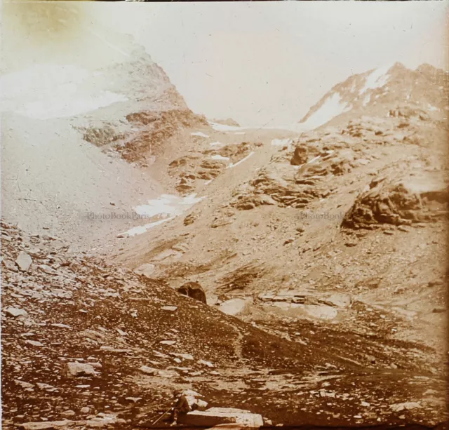 France Montagne Col Photo Glass Plate Vintage VR11h  
