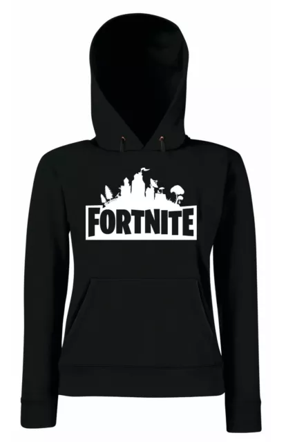 Felpa con cappuccio di FORTNITE bambino bambina ragazzo unisex bianca o nera