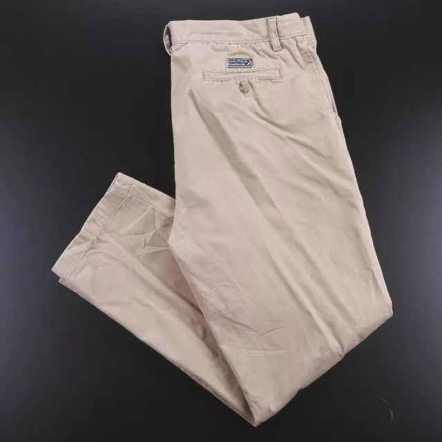 Pantaloni dritti regolari vintage NAUTICA marrone cotone da uomo W36 L32