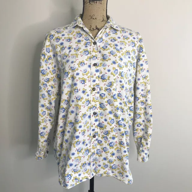 Vintage SANTA CRUZ Floral Button Up Shirt Womens Size Medium San Francisco '80s