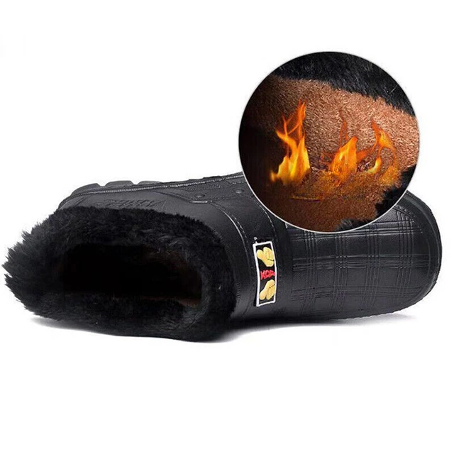 MEN RUBBER BOOT Lightweight Rain Boots Mens Winter Warm Garden Outdoor