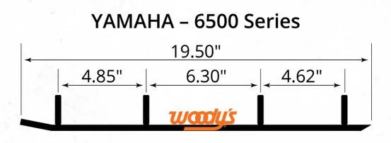 Woody's HSY-6500 Top-Stock Hard-Surfaced Wear Rods, 1998-99 Yamaha