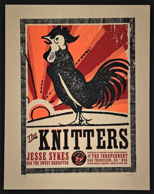 The Knitters POSTER Jesse Sykes Signed Silkscreen Lil Tuffy San Francisco 2006 X