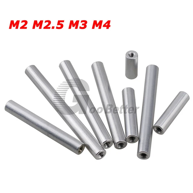 M2 M2.5 M3 M4 Aluminum Threaded Sleeve Stud Round Standoff Pillars Connector Nut