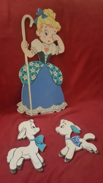 Vintage MOTHER GOOSE PIN-UPS Set “LITTLE BO PEEP” THE DOLLY TOY CO