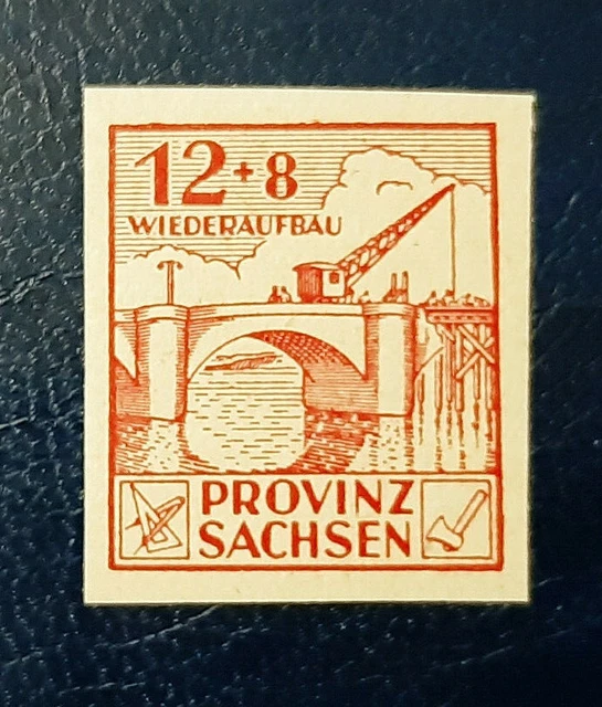 Briefmarke SBZ Provinz Sachsen 12 Pfennig GEPRÜFT Ströh Mi.Nr. 88 Bb (16460)