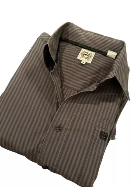 Cinch Shirt Mens Small Gray Stripe Long Sleeve Button Up Western