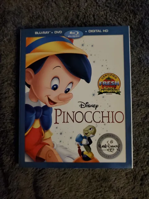 Pinocchio (Disney Bluray & DVD 2-Disc Set, 2017, Signature Collection) Slipcover