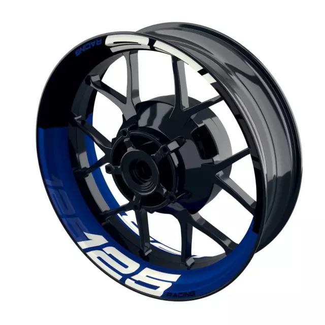 Felgenaufkleber für für KTM 125 RACING halb halb V2 Wheelsticker Motorrad blau
