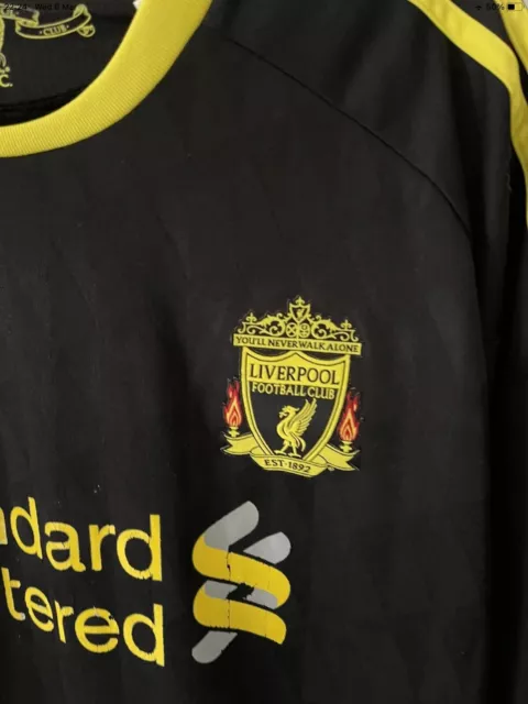 Liverpool FC - 3rd Third Shirt 2010/11 BLACK/YELLOW SIZE LARGE MENS  2