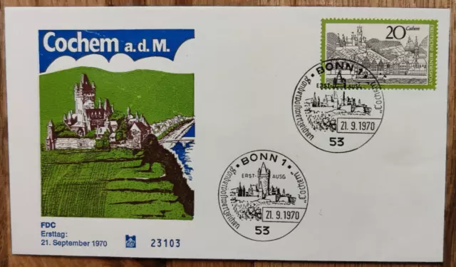 FDC BRD Fremdenverkehr (III): Cochem vom 21.09.1970 Mi.-Nr. 649 202302121271