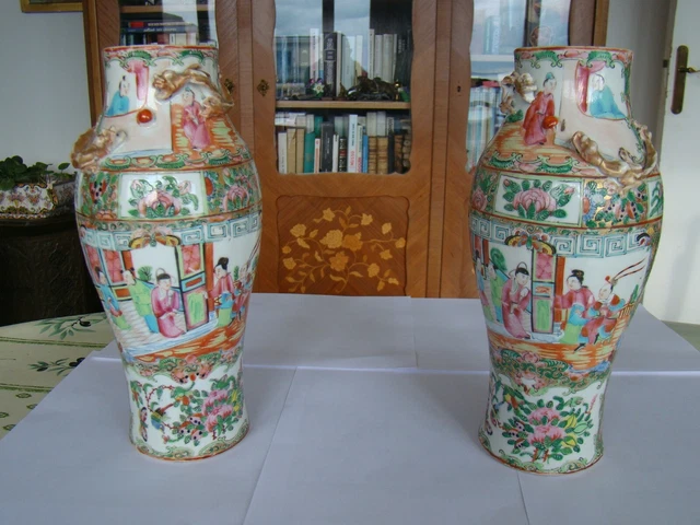 Chine Canton , Belle paire de vases   #17#