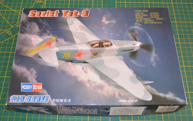 RARE ! MAQUETTE * ZVEZDA 1/72 YAK - 3 SOVIET FIGHTER - N° 7301 * EUR 11