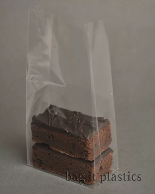 Sweet Bags Cellophane Block Bottom Cello Pick N Mix Sweet Brownie Food Safe