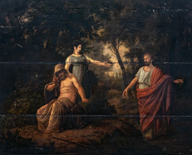 Large 18th Century The Death Of Oedipus Antigone & Theseus - Angelika Kauffman