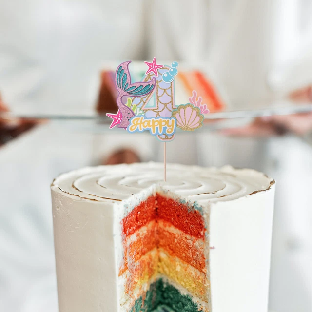 10 pz topper cupcake a sirena tema sirena decorazione torta di compleanno sirena