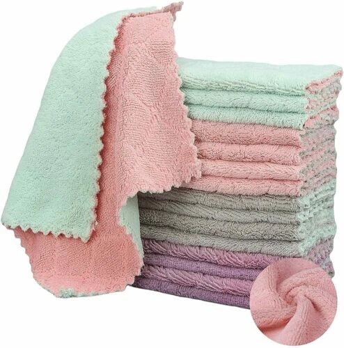 10 PACK Microfiber Kitchen Towel Dish Cloth Super Absorbent Tea Towels 11x6 inch
