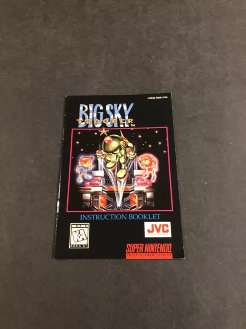 Big Sky Trooper SNES manual solamente