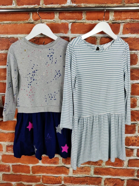 Pacchetto Abiti A Maniche Lunghe Ragazze Età 5-6 Anni Little White Company M&S 116 Cm