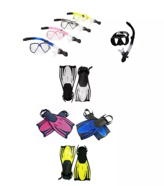 TYPHOON SILICONE Adult Mask Snorkel & Fins Flippers Snorkelling Dive Scuba Set