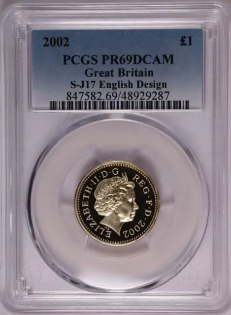 2002 Great Britain One Pound English Design - PCGS PR 69 DCAM