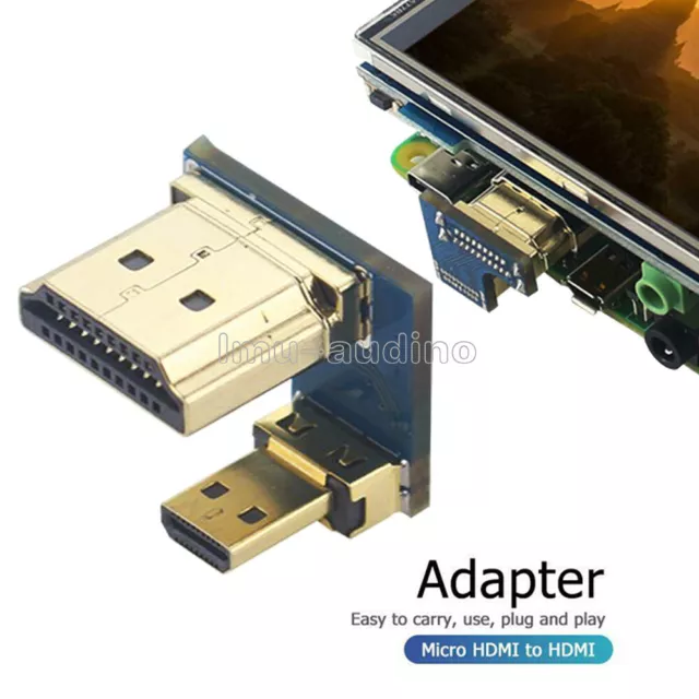 Mini Micro HDMI to HDMI Converter HDMI Screen Adapter for Raspberry Pi 4B