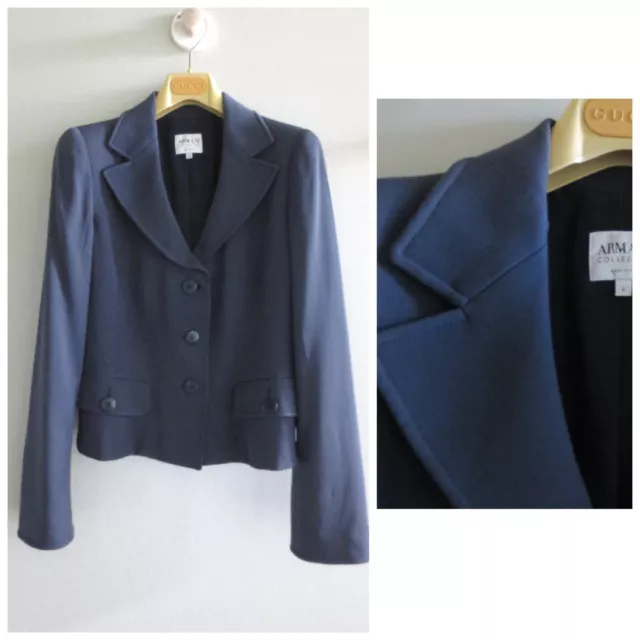 AUTHENTIC ARMANI COLLEZIONI WOMEN'S WOOL JACKET BLAZER ITALY Sz-6 $315