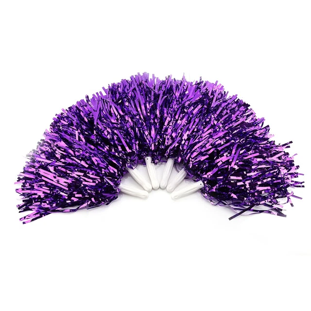 ( Color : Purple )6Pcs Cheerleading Pom Poms Cheerleader Sports Party Dance