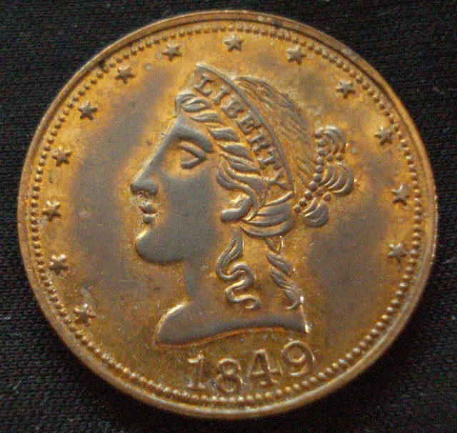 Very Rare Type 1849 California $5 Game Token