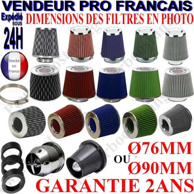 FILTRE A AIR SPORT CONIQUE KIT D ADMISSION DIRECT POUR VOITURE Diamètre Ø 76 90