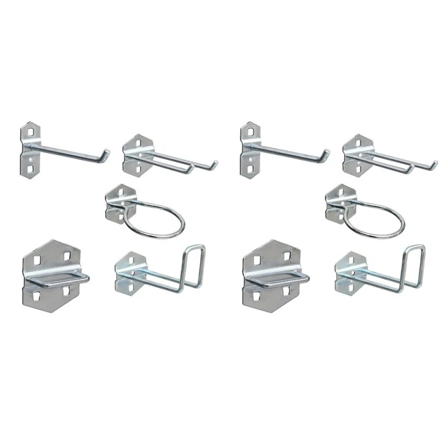 2 Set/5PCS Gancio Porta Attrezzi Per Organizer Picchetto Mensola Appendiabiti